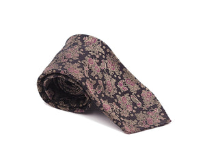 Jacquard Silk Tie Butterflies Purple