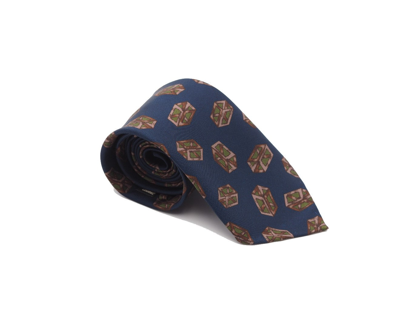 Silk Tie Quader Navy