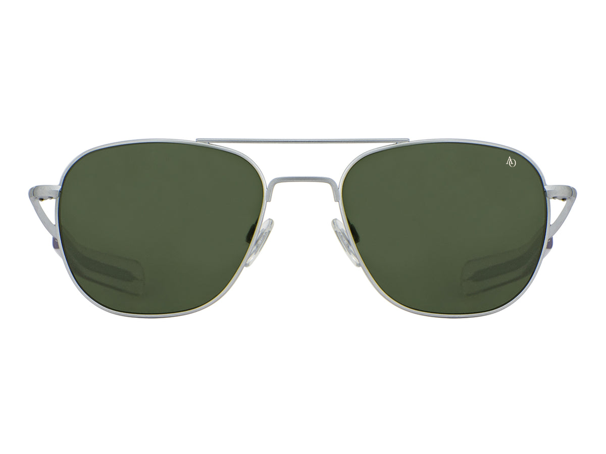 Original Pilot Matte Silver Green Glass Lens