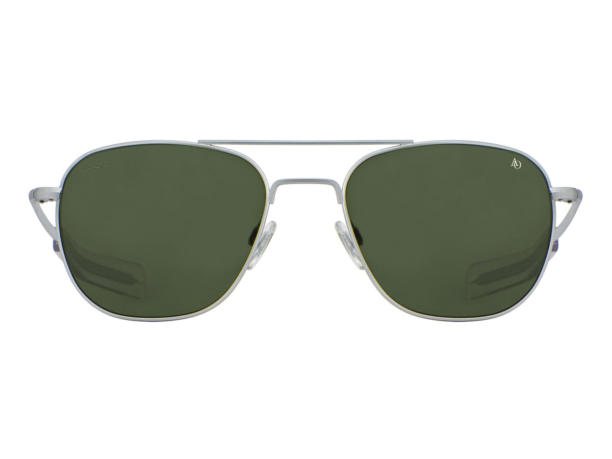 Original Pilot Matte Silver Green Glass Lens Polarised
