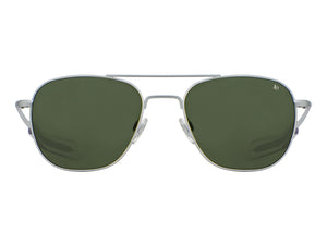 Original Pilot Matte Silver Green Glass Lens Polarised