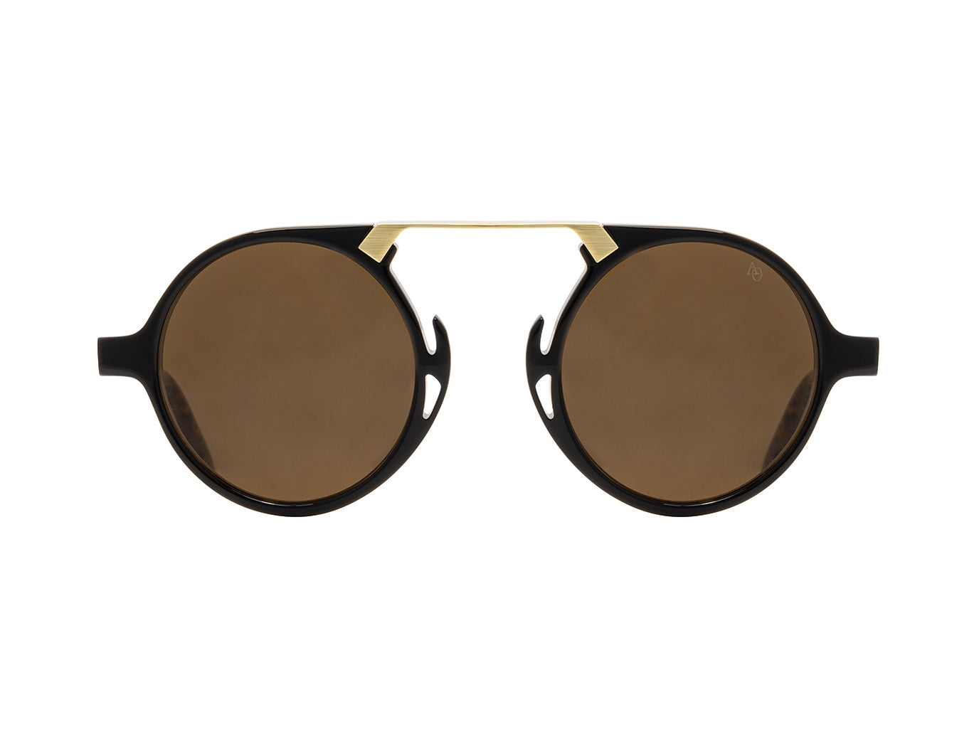 Oxford Black Tortoise & Gold Brown Nylon Lens