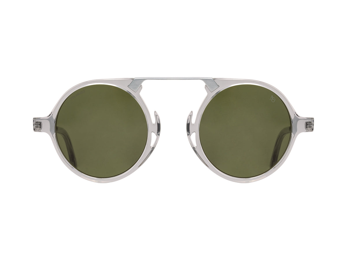 Oxford Grey Crystal & Silver Green Nylon Lens Polarised