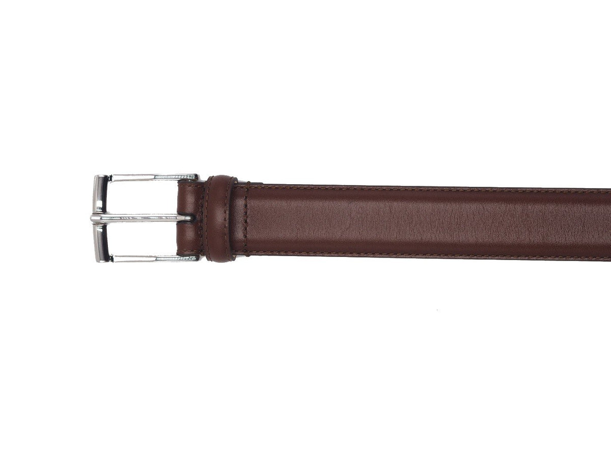 Crockett & Jones chestnut calf belt nickel buckle