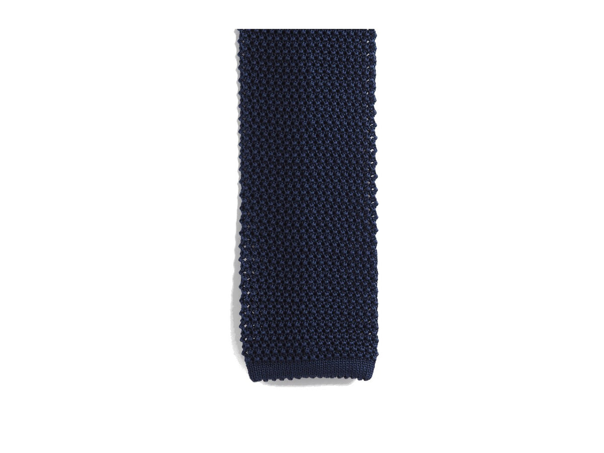 Silk Knit Tie Navy