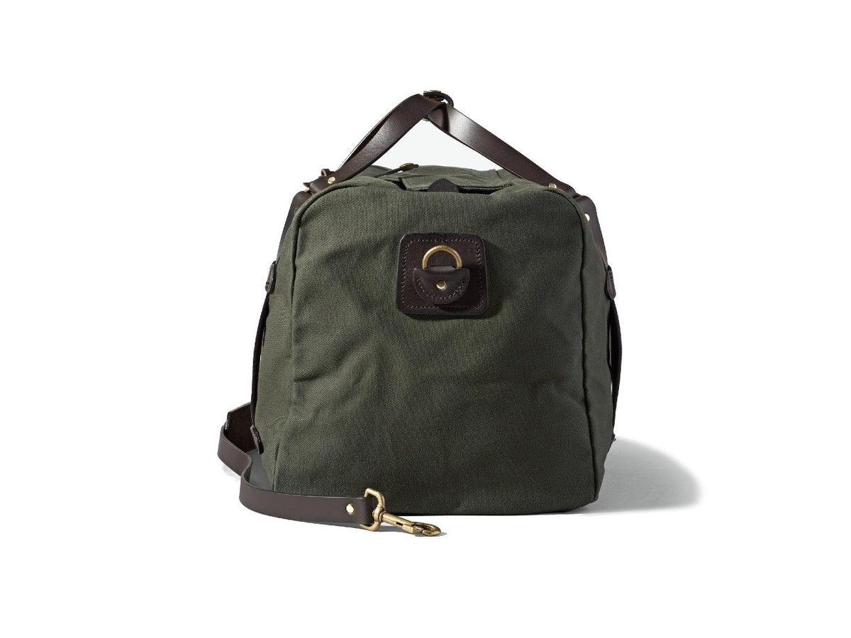 Side view of Filson Medium Duffle bag in otter green