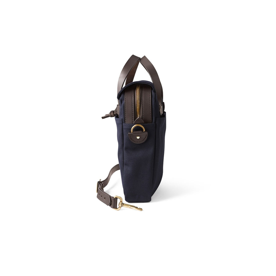 Side view of Filson Original Briefcase in navy