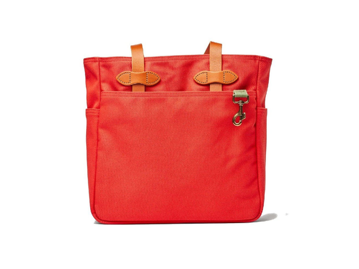 Back view of Filson Tote Bag Without Zipper in mackinaw red