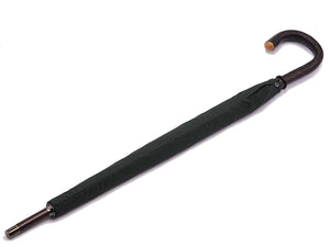 Canopy cover of solid bark chestnut Fox Umbrella with dark green canopy