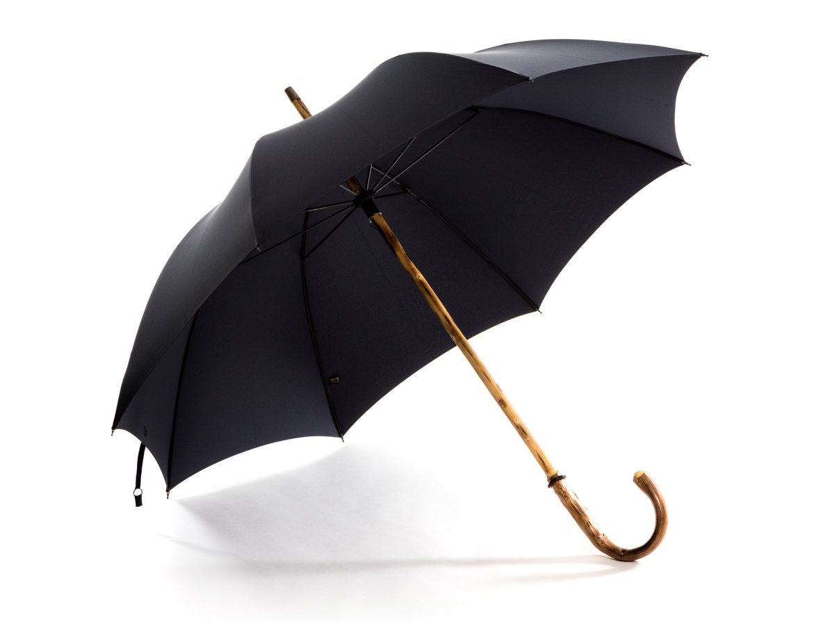 Opened solid congo Fox Umbrella with navy canopy