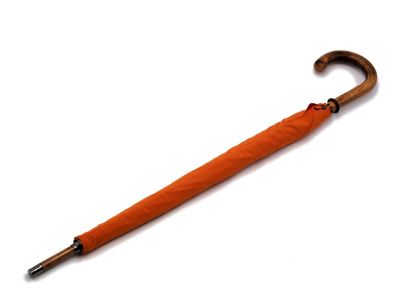 Canopy cover of solid scorched maple Fox Umbrella with orange canopy
