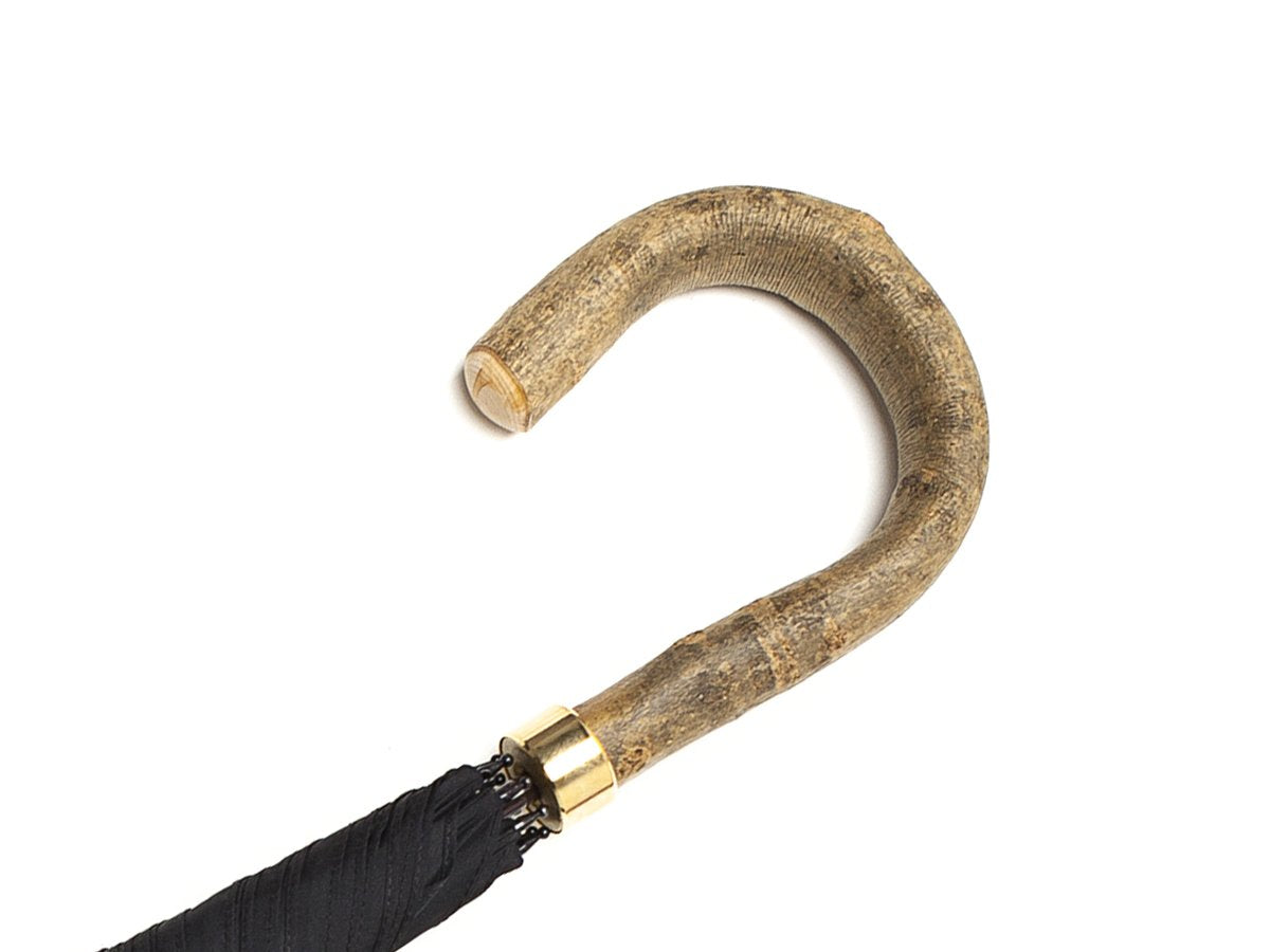 Ash handle of tube Fox Umbrella with navy canopy