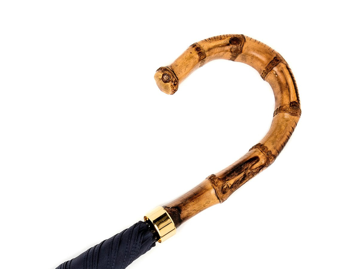 Whangee handle of tube Fox Umbrella with navy canopy