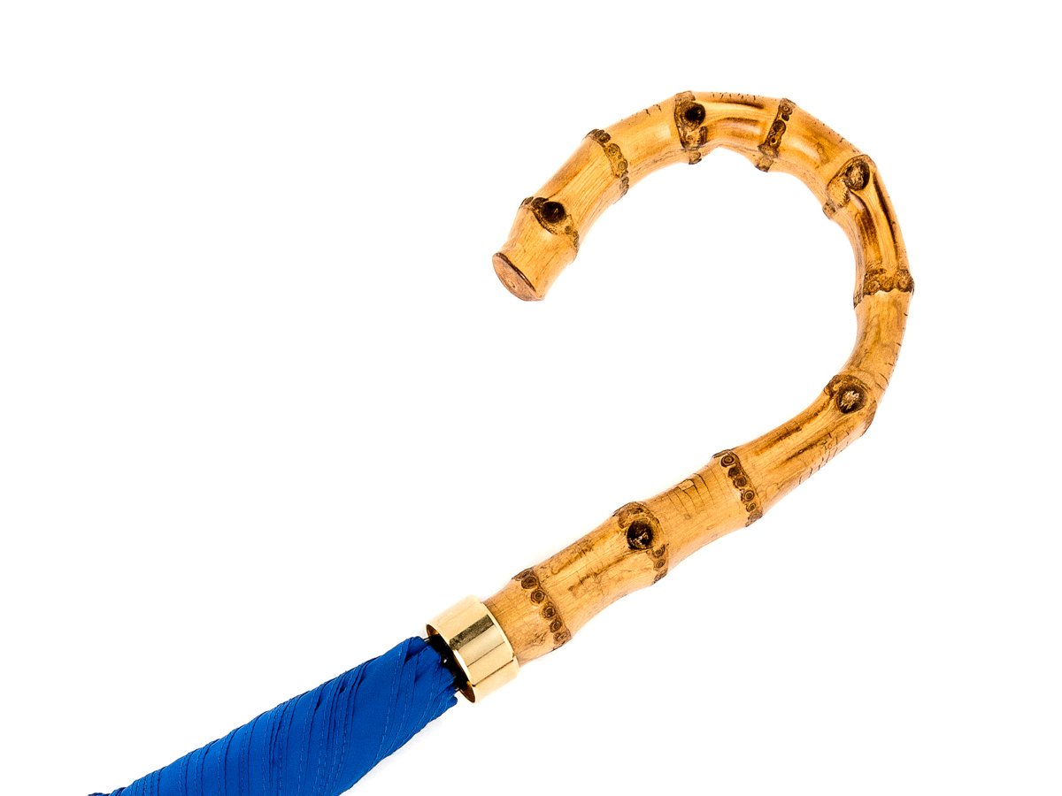 Whangee handle of tube Fox Umbrella with royal blue canopy