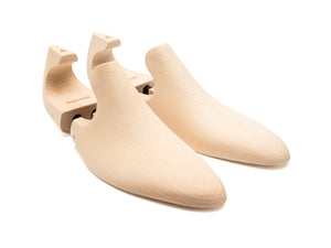 Front angle view of E width John Lobb William limewood shoe trees