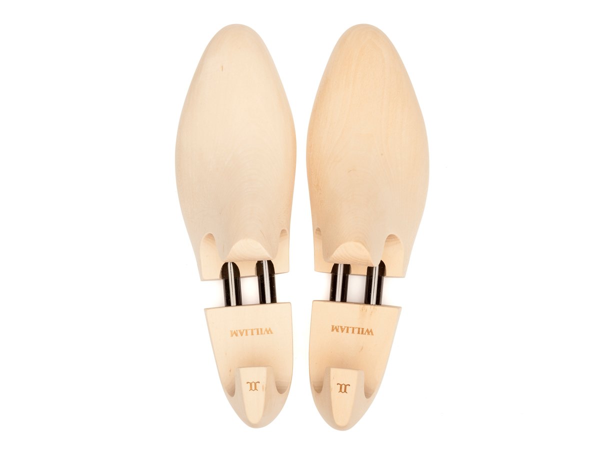 Top view of E width John Lobb William limewood shoe trees