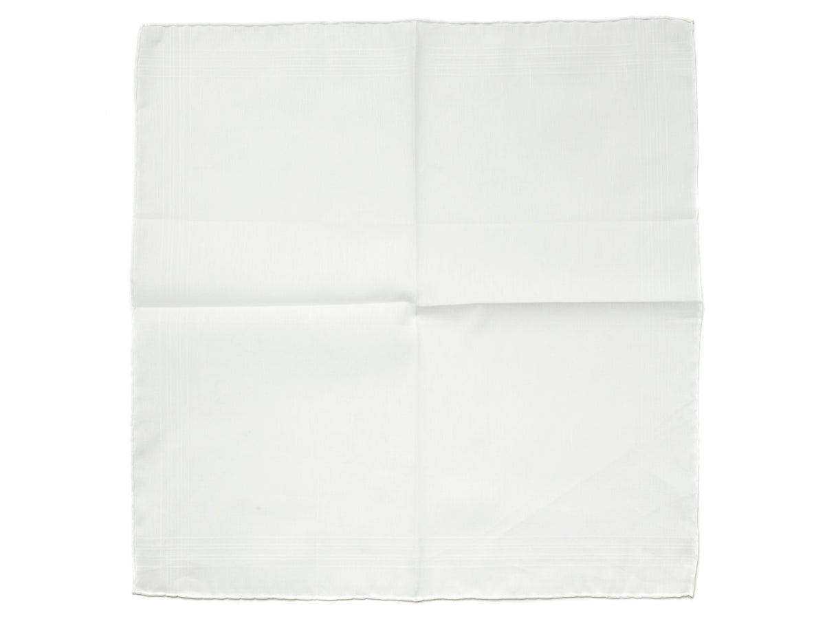 White Linen-Cotton Pochette with White Edge