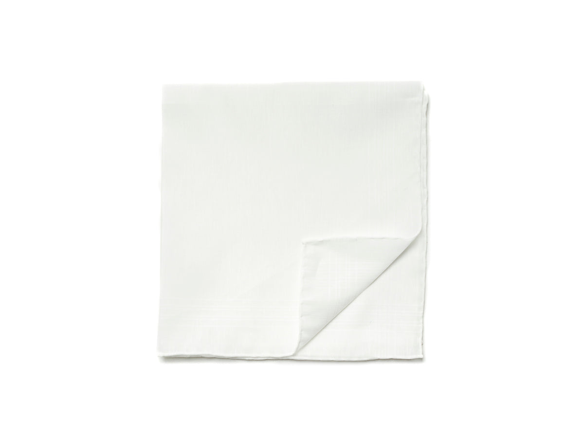 White Linen-Cotton Pochette with White Edge