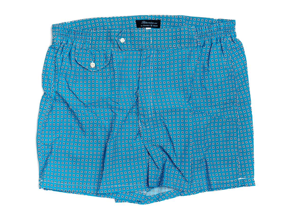 Swimming Trunks Floral Light Blue