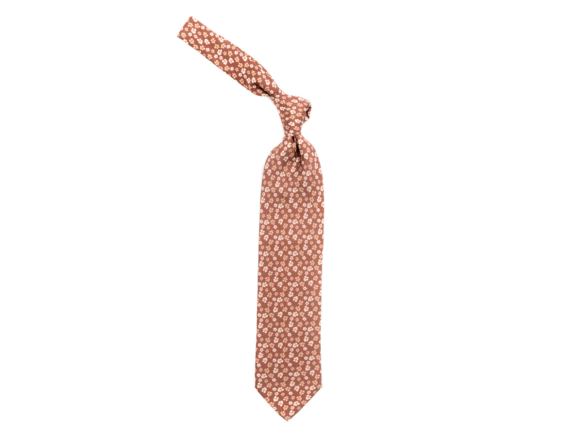 Fine Silk Tie Floral Brown