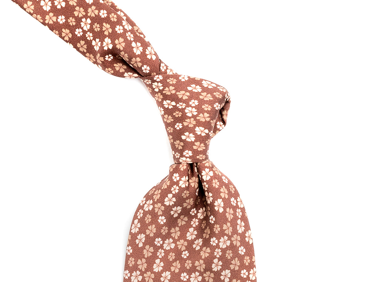 Fine Silk Tie Floral Brown