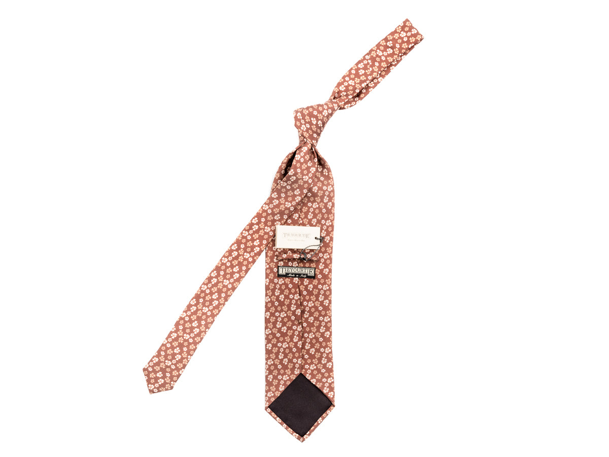 Fine Silk Tie Floral Brown