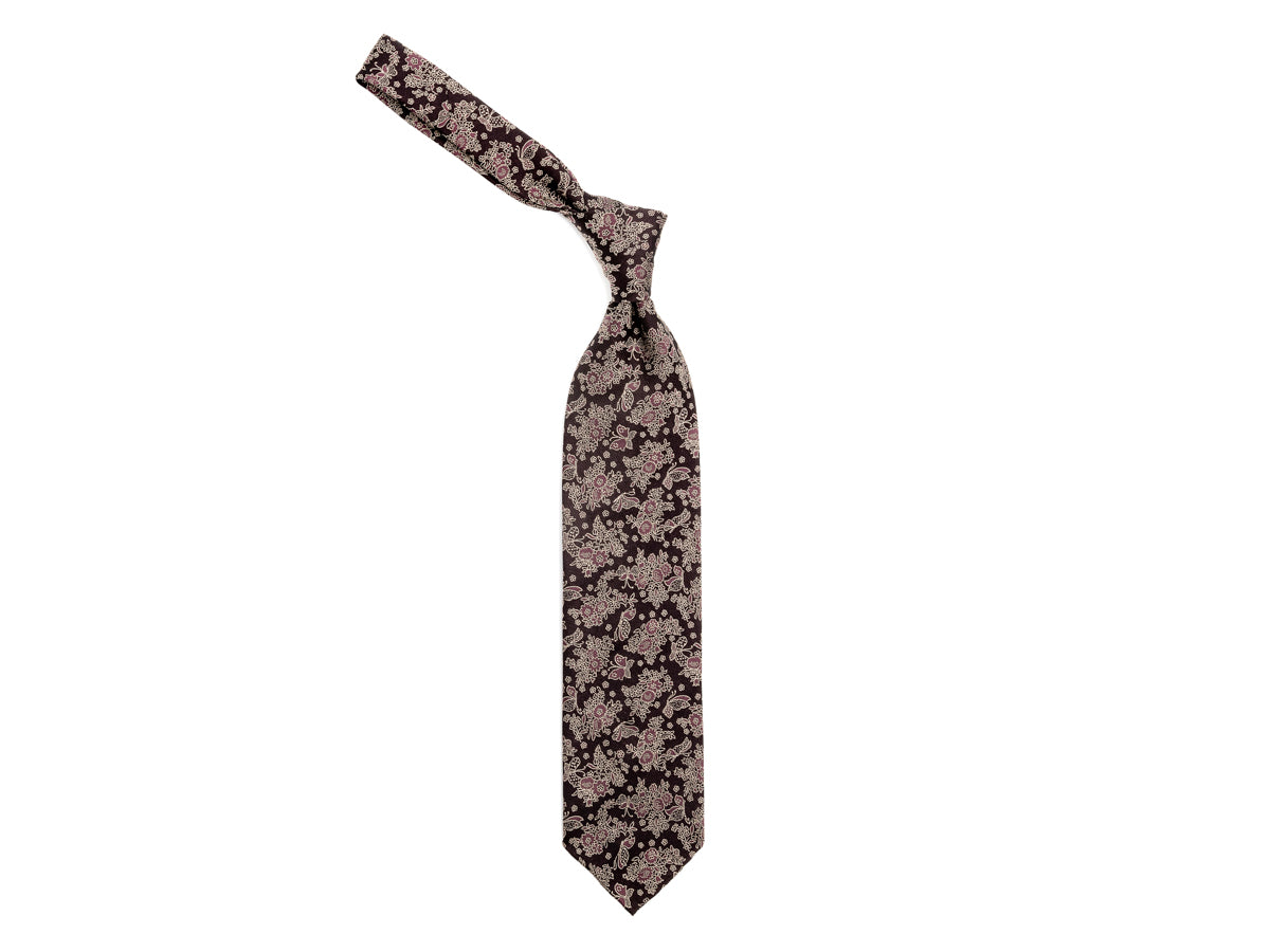 Jacquard Silk Tie Butterflies Purple