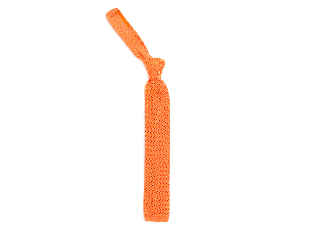 Silk Knit Tie Orange