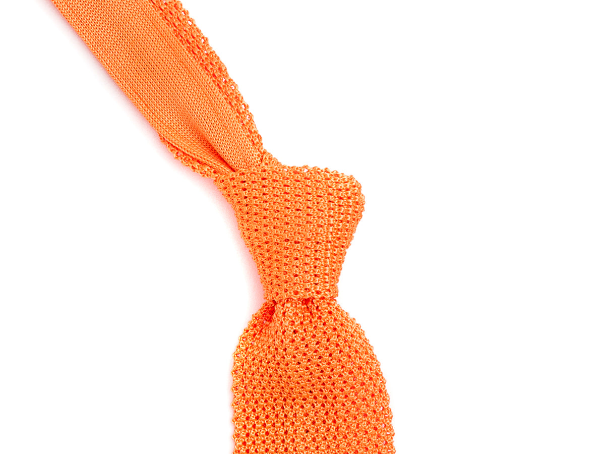 Silk Knit Tie Orange