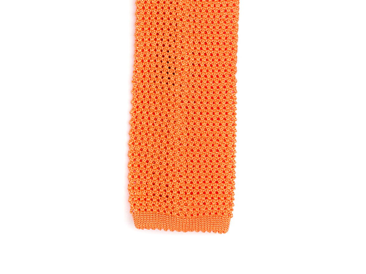 Silk Knit Tie Orange