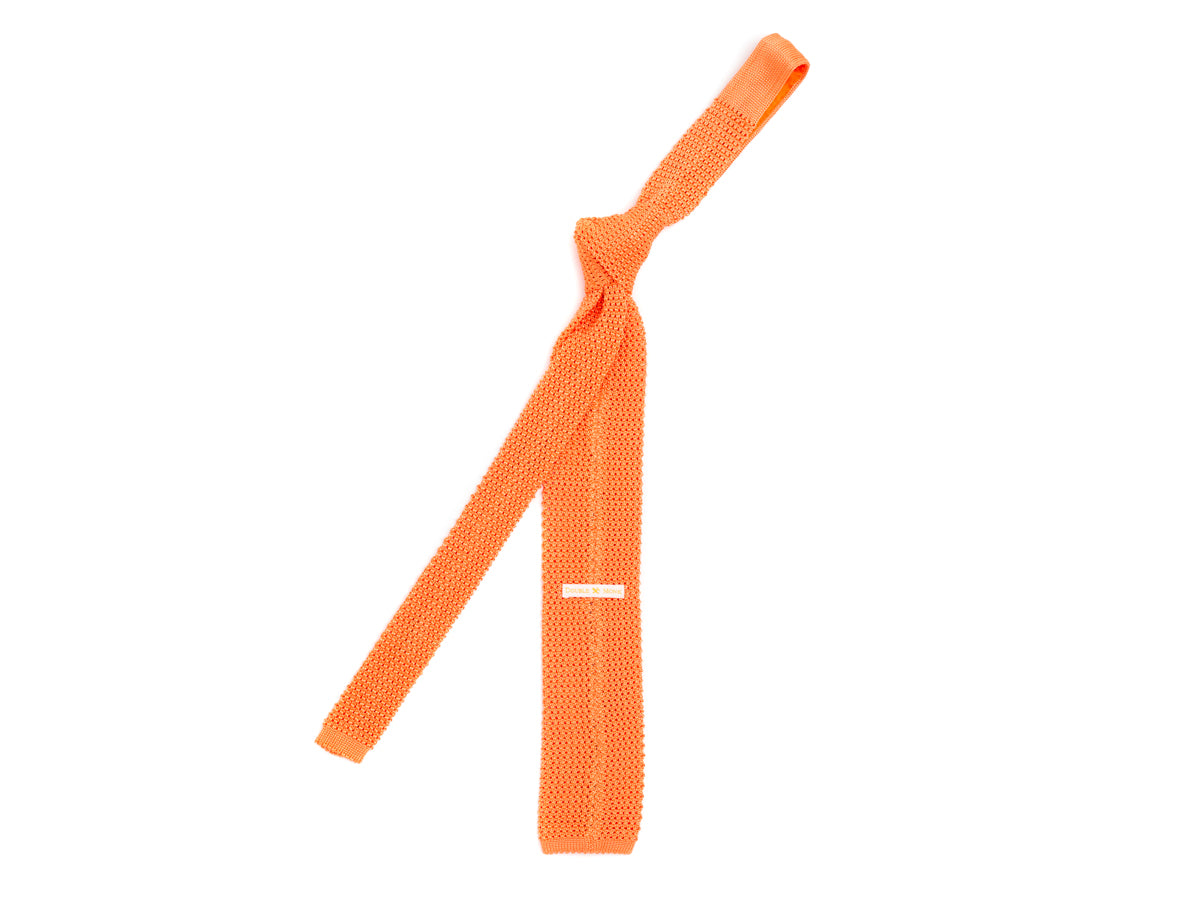 Silk Knit Tie Orange
