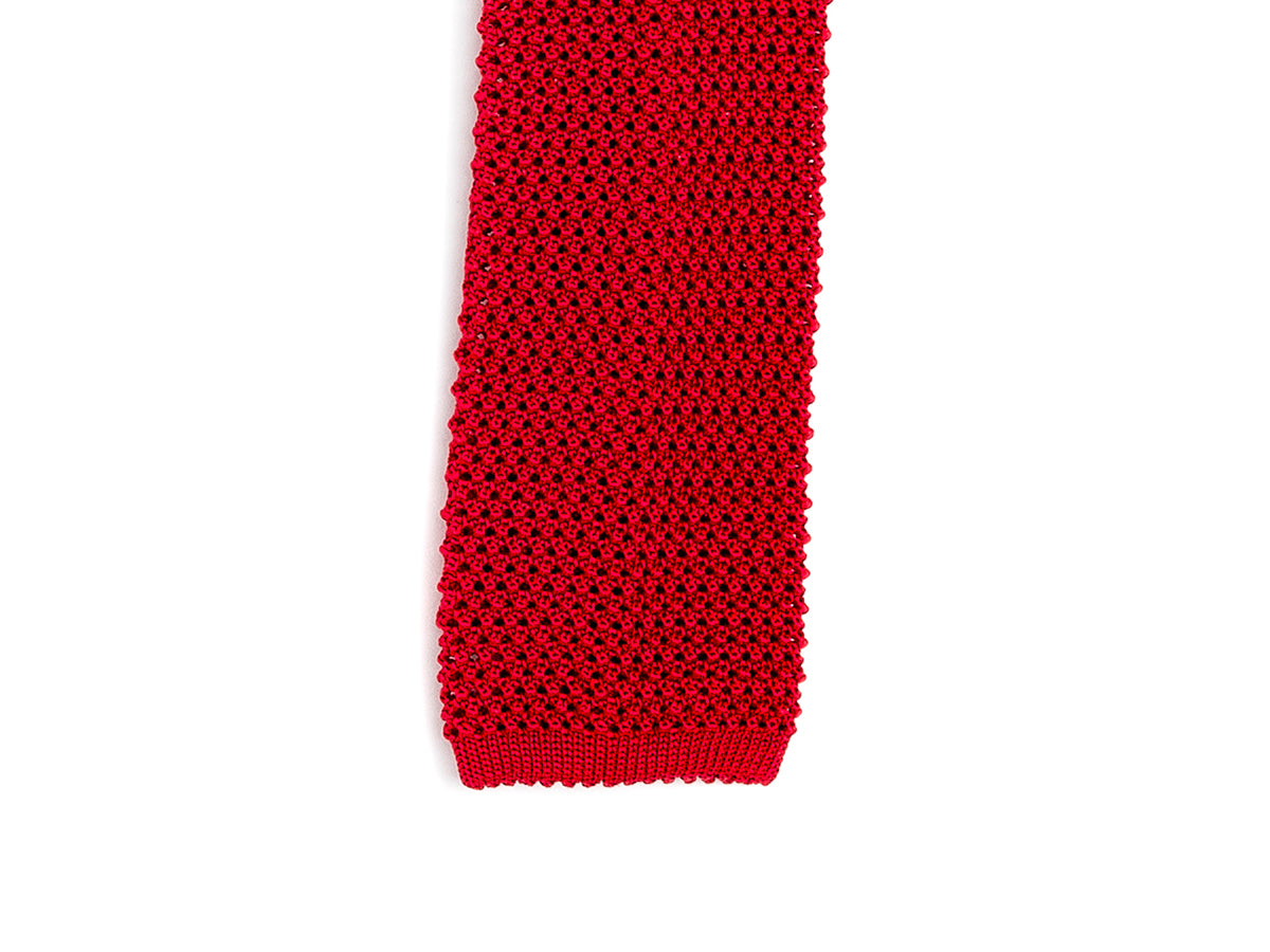 Silk Knit Tie Crimson