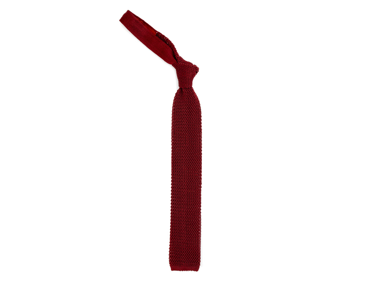 Silk Knit Tie Burgundy