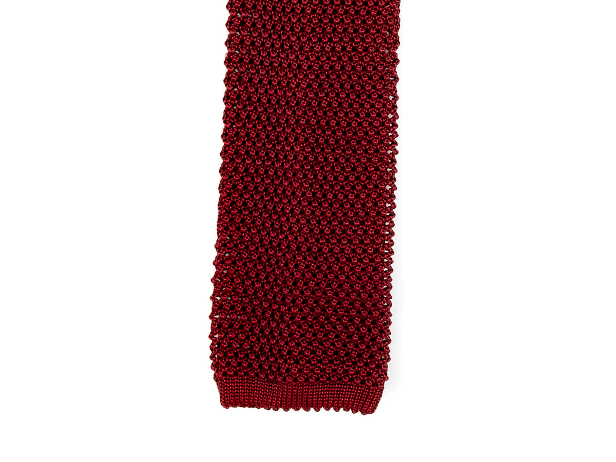 Silk Knit Tie Burgundy