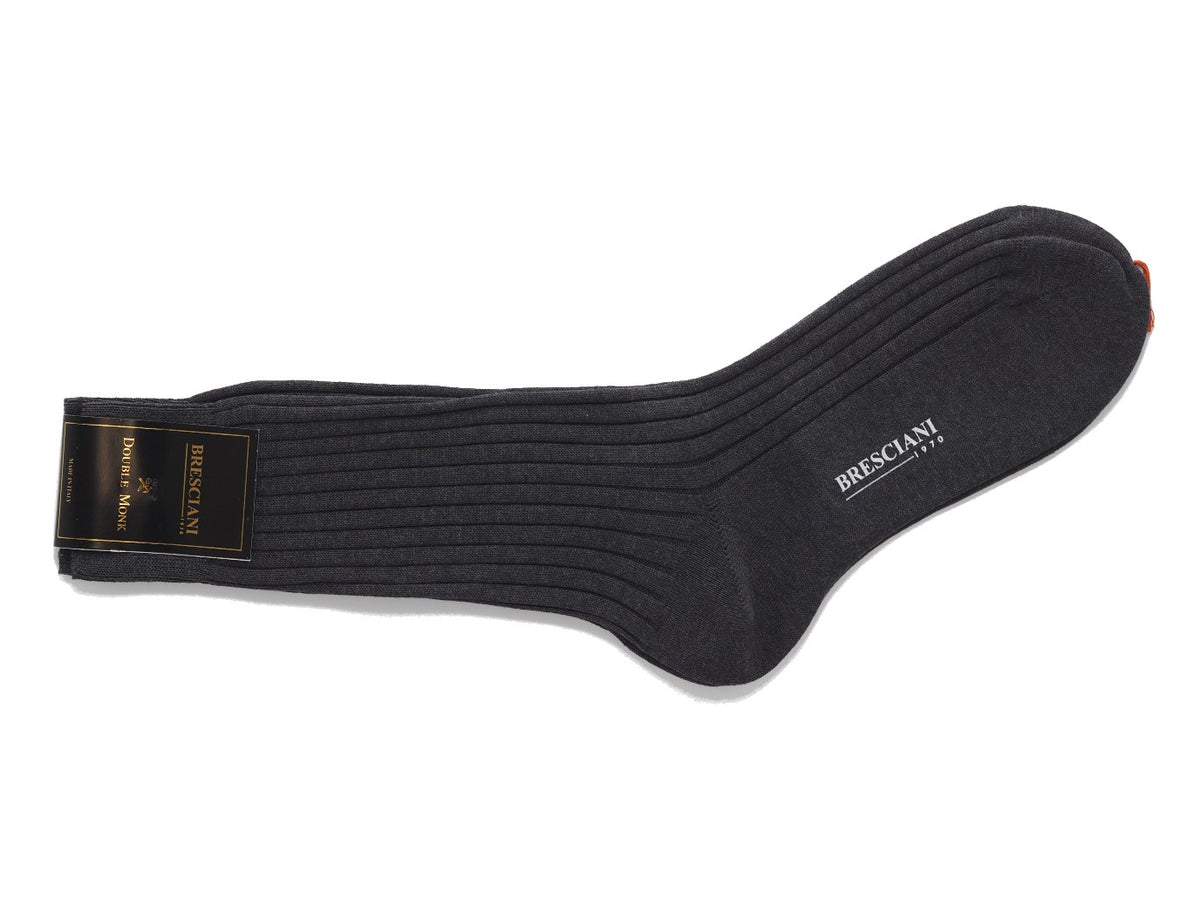 Calf Length Cotton Socks 3-Ply Grey