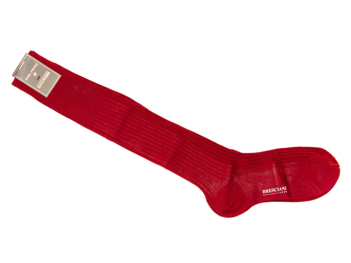 Knee Length Cotton Socks Red